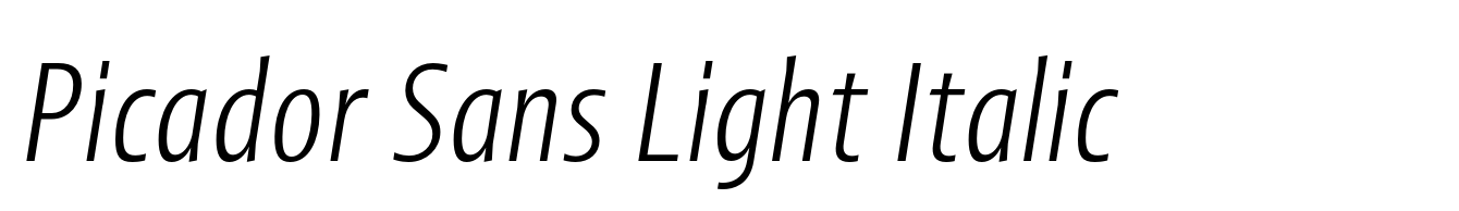 Picador Sans Light Italic